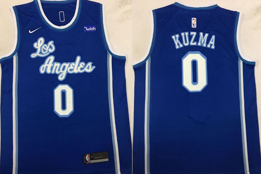 Men Los Angeles Lakers #0 Kuzma Blue Game Nike NBA Jerseys